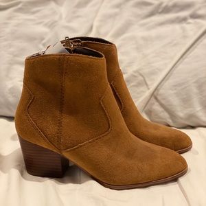 Aldo• Suede Cognac Ankle Booties